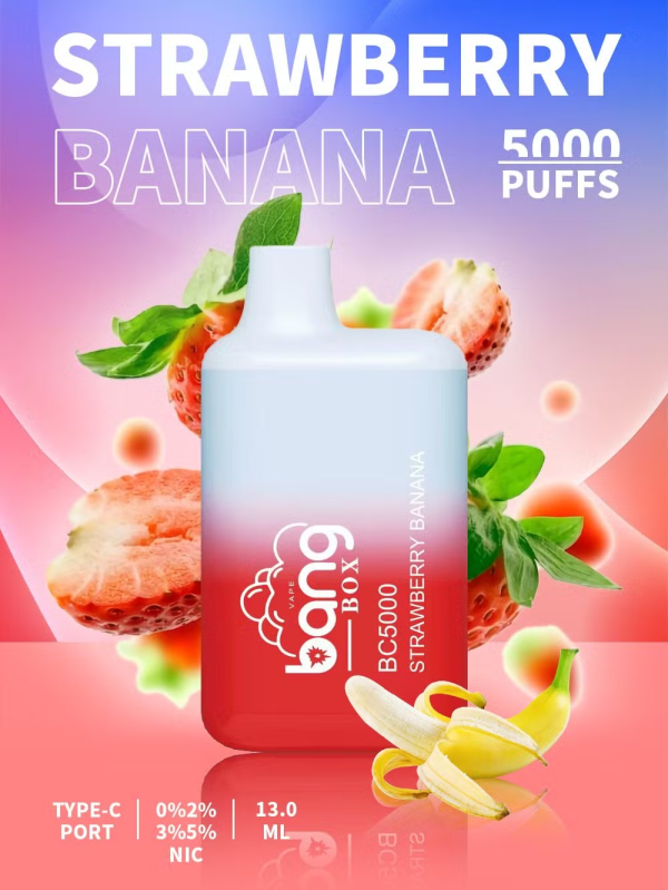 Bang Bc5000 Puffs Disposable Vap/ E cigarete (Strawberry Banana)
