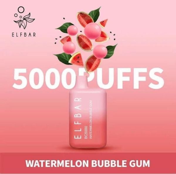 ELF Bar BC5000 Puffs Disposable Pod Device(WATERMELON BUBBLE GUM)