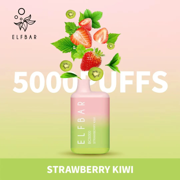 ELF Bar BC5000 Puffs Disposable Pod Device(Strawberry Kiwi)